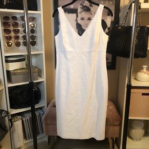 Eyelet V-neck Sheath Dress